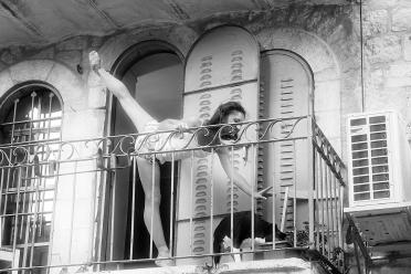 On a balcony
